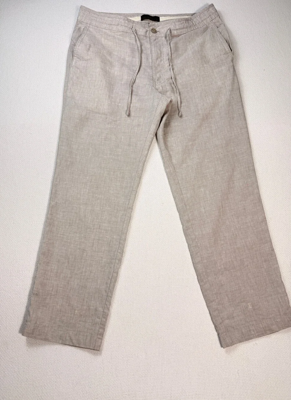 Jos A Bank Reserve Heather Tan Linen Pants Sz 35x30